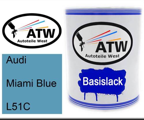 Audi, Miami Blue, L51C: 1L Lackdose, von ATW Autoteile West.